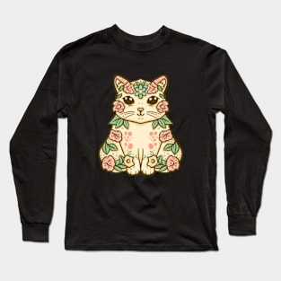 Floral Cat, Cat Mama Long Sleeve T-Shirt